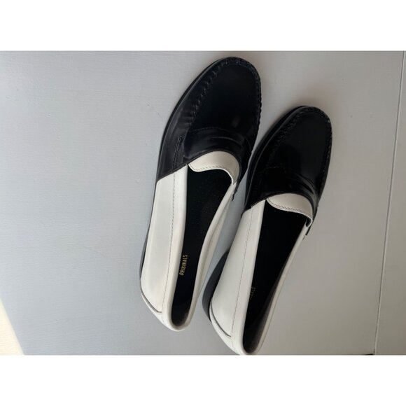 BASS Weejuns Flat Strap Colorblock Black White Loafer Women's Size 9 NEW - Picture 3 of 9
